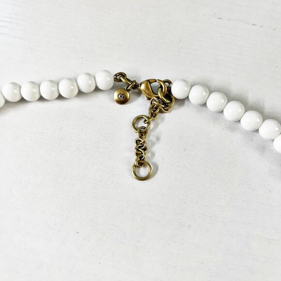 J. Crew White Beaded Bib Statement Necklace - Picture 7 of 7
